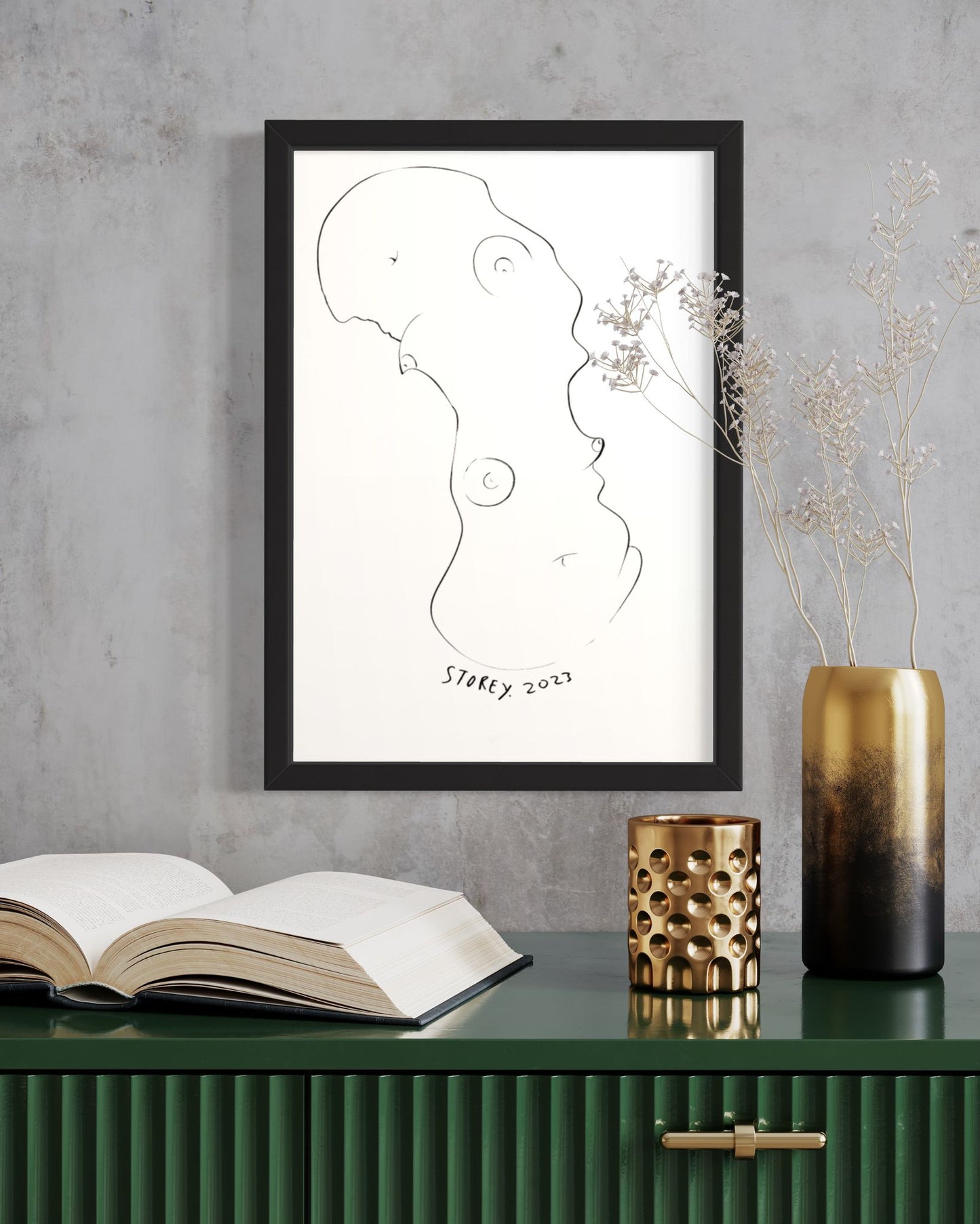 FEMININE REFLECTION - Original Pen Drawing